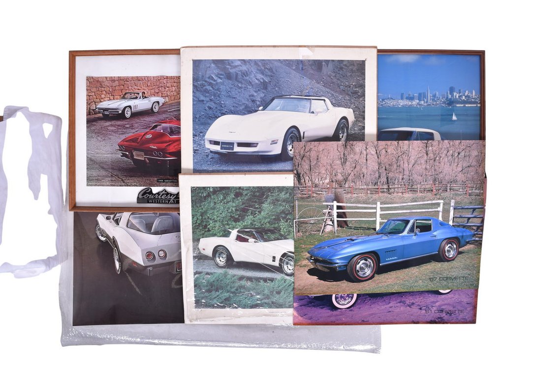 Seven Chevrolet Corvette Promotional Advertising Photographs / Showroom Posters 1960s-1980s