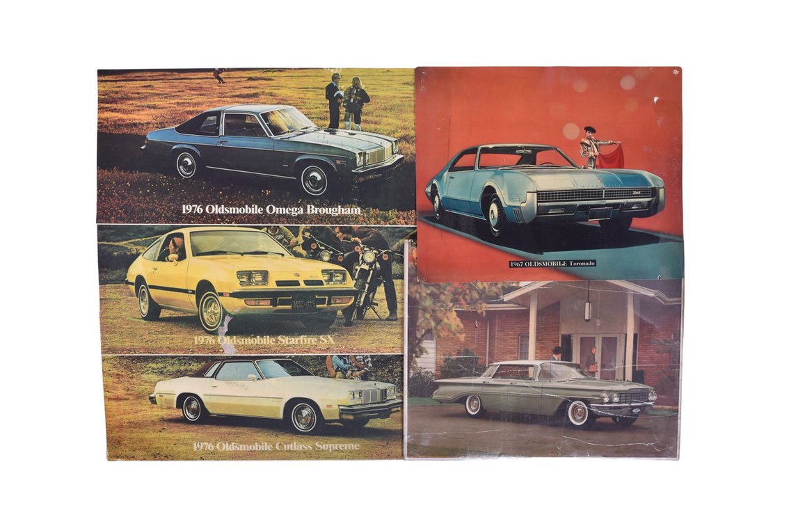 Five Oldsmobile Dealership Showroom Transparencies Signs 1960s-1970s