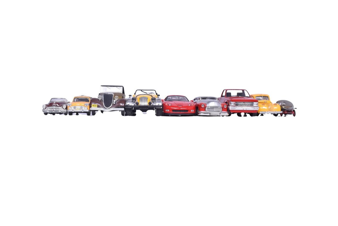 Nine Model Cars - 1:16 to 1:43 Scale - Jada, Polistil, Solido, and More