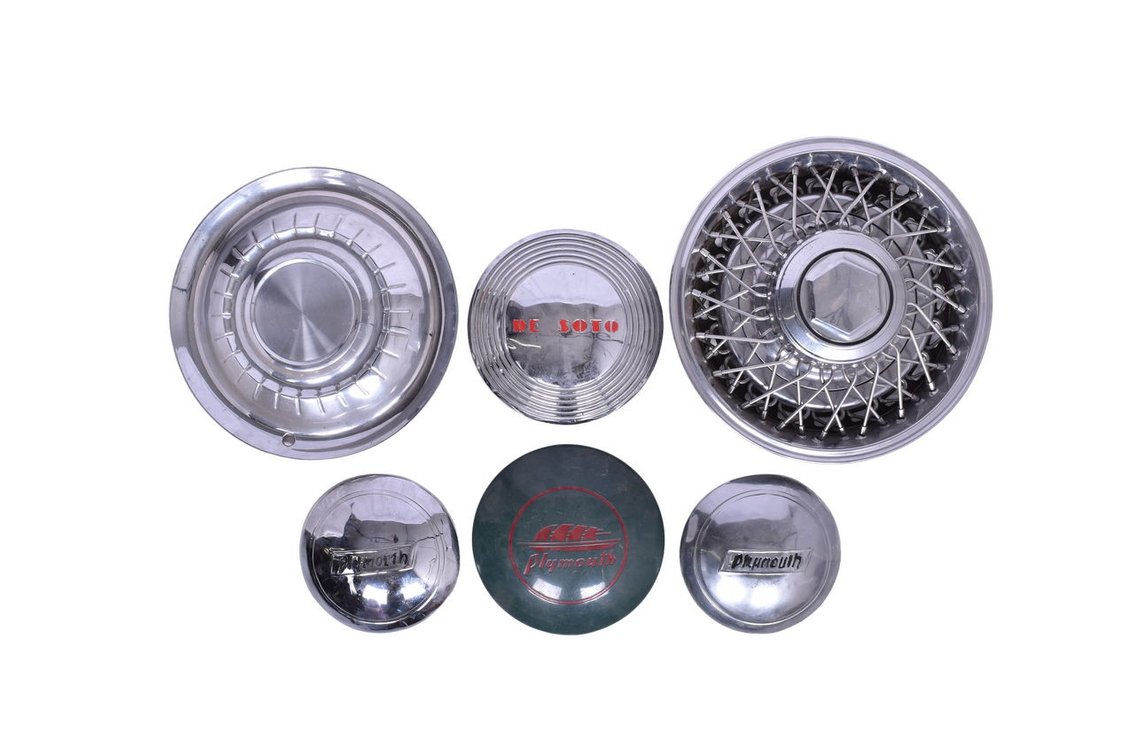 Six Vintage Hub Caps - Plymouth and Chrysler