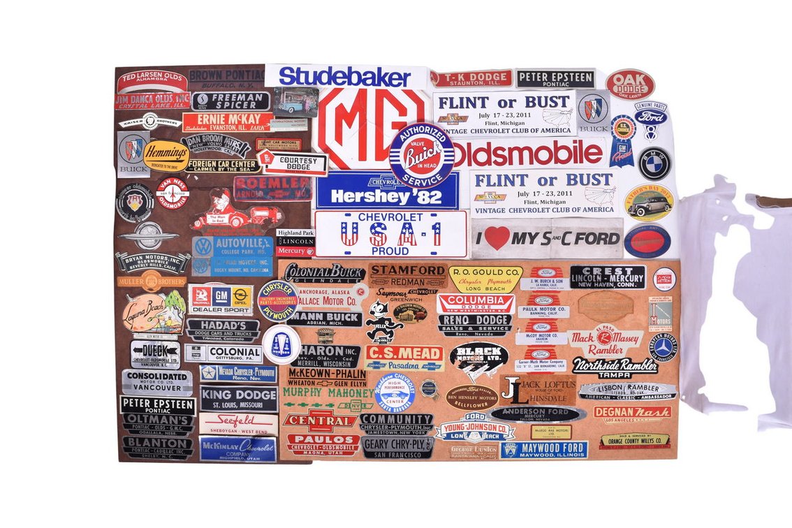 Approximately 155 Car Trunk Bumper Stickers and Magnets