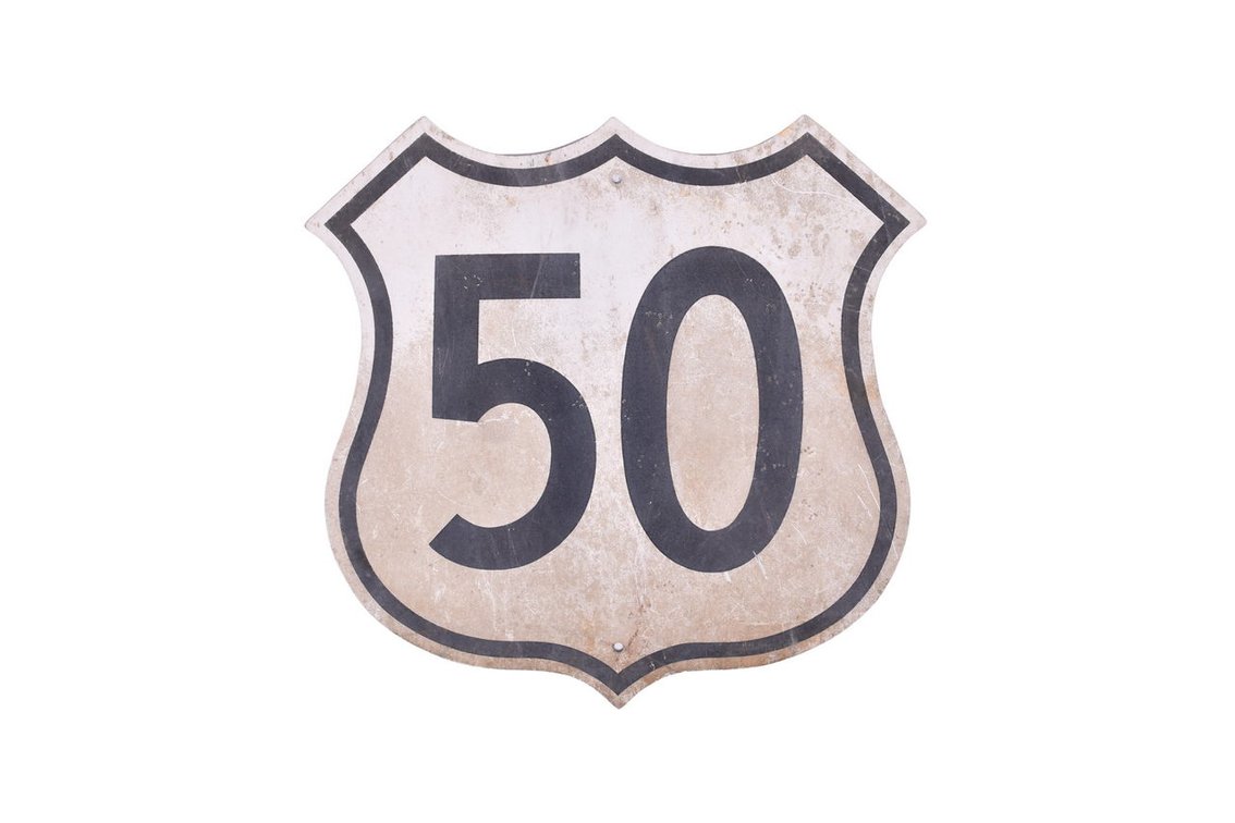 Route 50 Aluminum Highway Sign