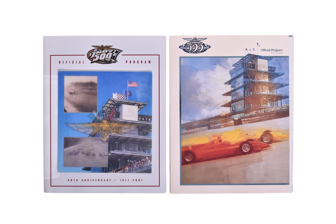 Two Indianapolis 500 Official Programs From 2000 And 2001 With Paddock Penthouse Tickets