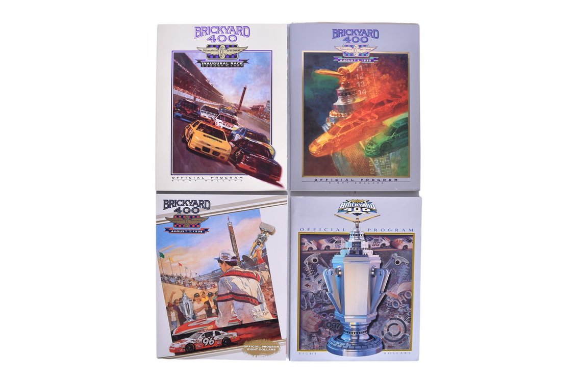 Four Brickyard 400 Official Programs With Penthouse Box Stand Ticket Stubs- 1994, 1995, 1996, 1997