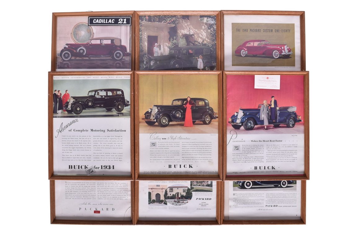 Ten Packard, Cadillac and Oldsmobile Advertisements from the 1930s
