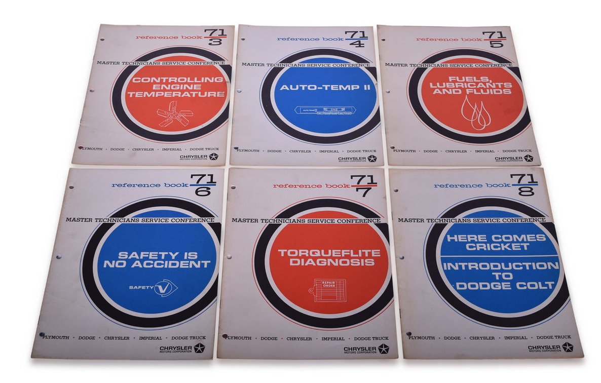 Six 1971 Chrysler Dealership / Mechanical Diagnostic Books - Torqueflite Diagnosis, Introduction to Dodge Colt, and More