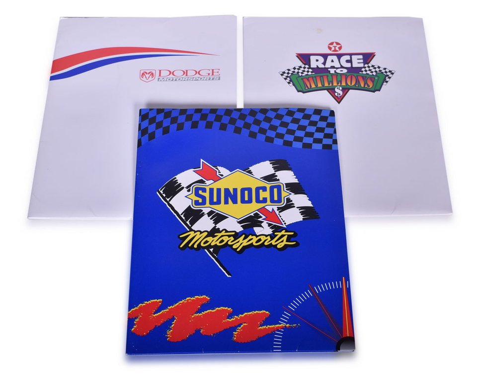Group of 1990s Motorsports Racing Promotional Folders - Dodge, Sunoco, and Texaco