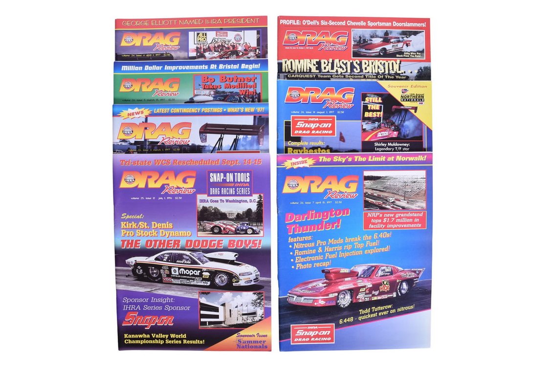 Seven Issues Of International Hot Rod Association Drag Review Magazine- 1996-1997