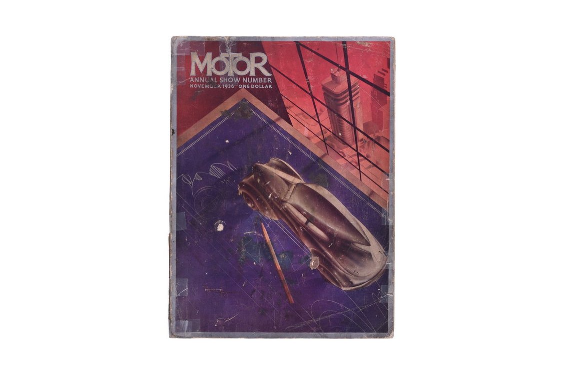November 1936 Motor Annual Show Number Magazine With A. C. Radebaugh Cover Art