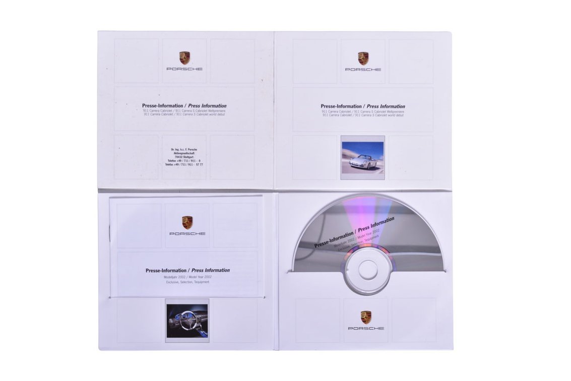 Two Porsche Press Information And CD Kits- 2002 Model, 911 Carrera Cabriolet