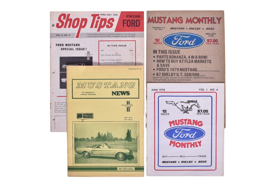 Four Ford Mustang Pieces Of Ephemera- 1978 Mustang Monthly, Mustang News, 1964 Shop Tips