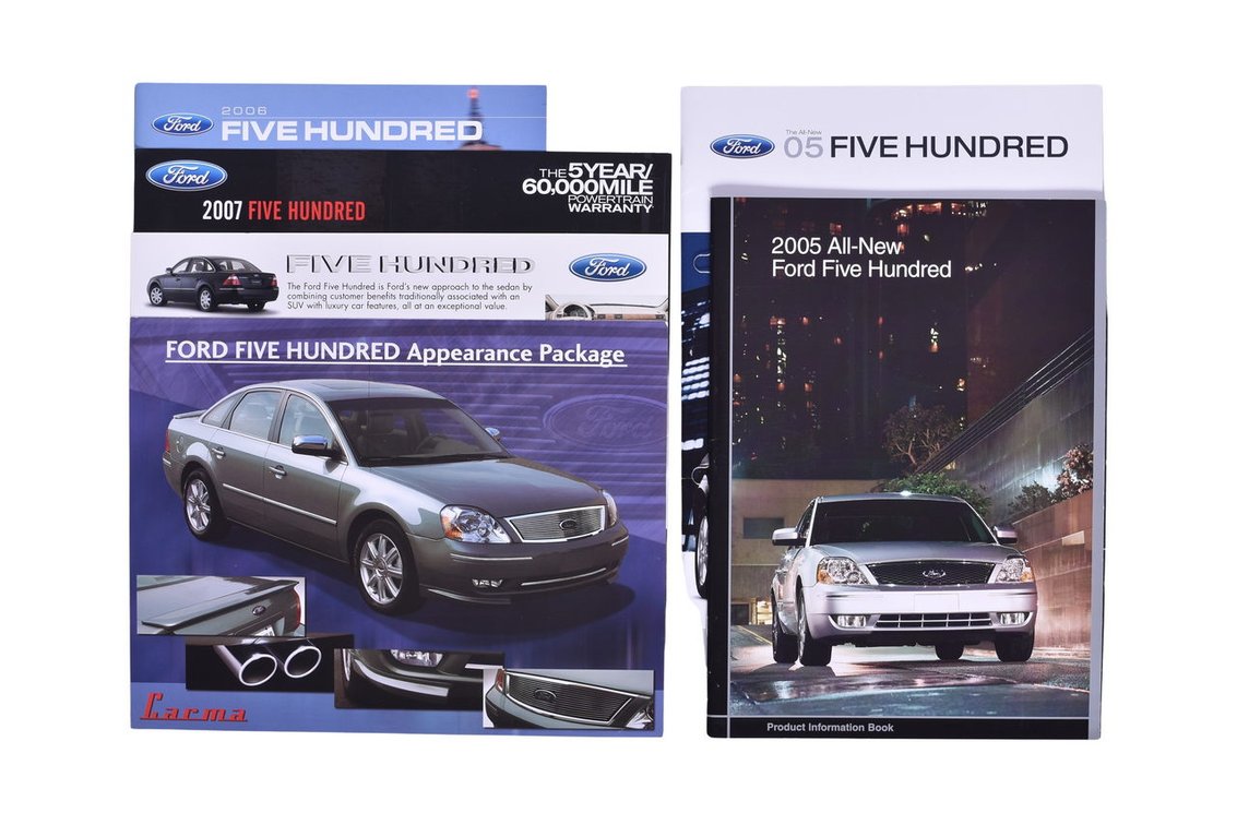 2005 Ford Five Hundred Dealer Product Information Book And Promotional Material