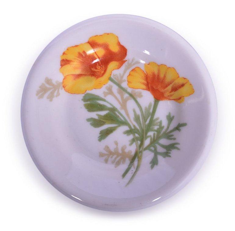 Atchison, Topeka and Santa Fe Railroad California Poppy Butter Pat