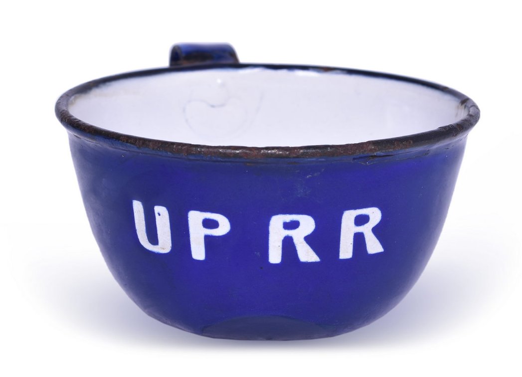 Union Pacific Railroad Graniteware Porcelain Enameled Drinking Cup