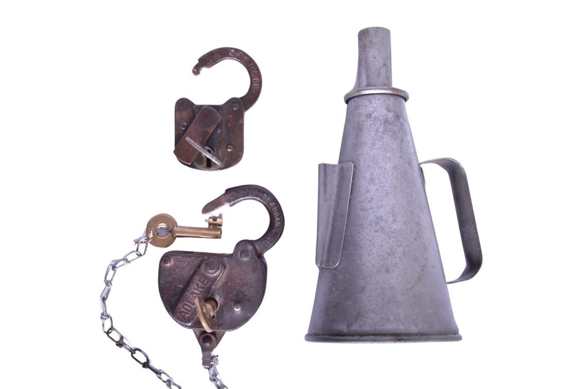 Two Seaboard Air Line Locks and Railroad Hand Torch