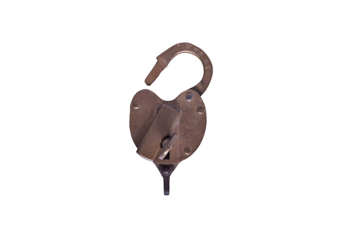 Winston-Salem Southbound Railway Railroad Heart-Shaped Brass Lock with Key