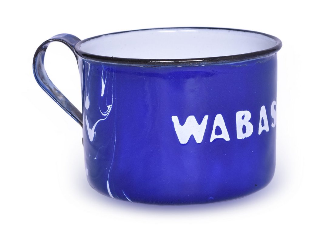 Wabash Railroad Cobalt Blue Enamelware Cup