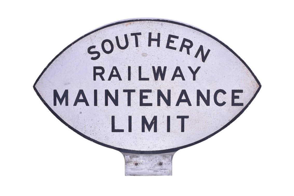 Aluminum Southern Railway Railroad Maintenance Limit Sign