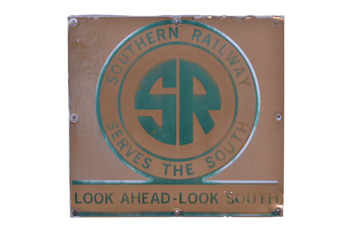 Southern Railway Aluminum Look Ahead Railroad Sign