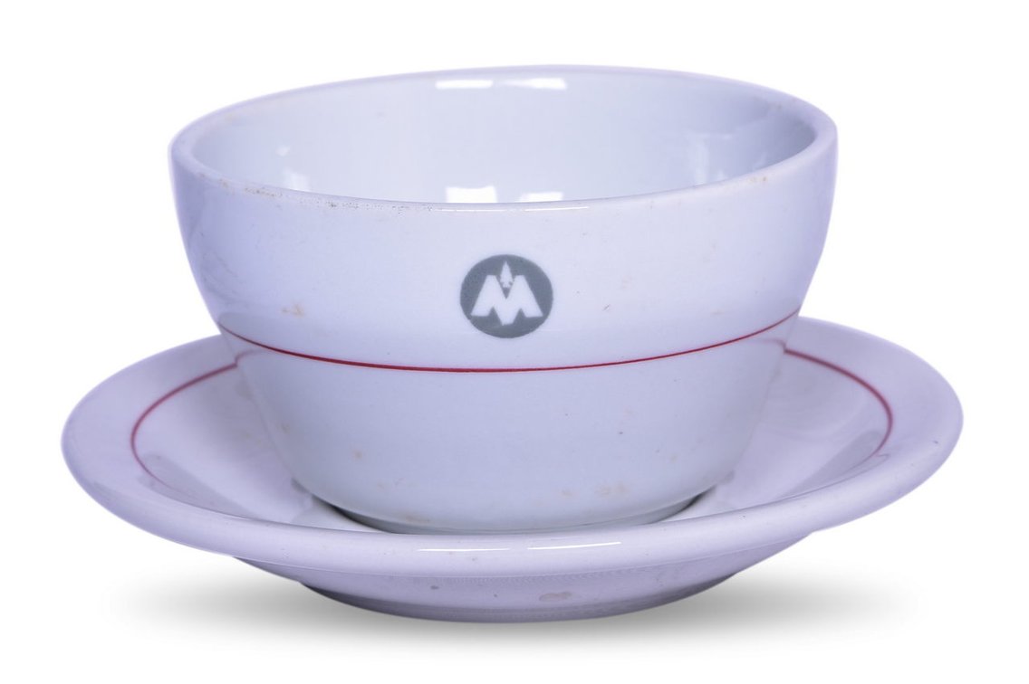 Chicago, Indianapolis & Louisville Railroad China Monon Bouillon Cup and Saucer