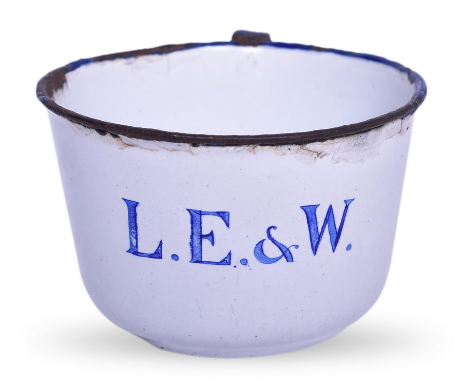 Lake Erie & Western Railroad Enamelware Drinking Cup