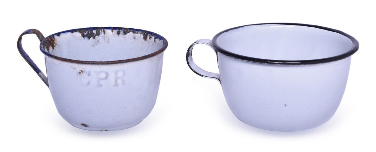 Pair of Canadian Pacific Railroad Enamelware Drinking Cup