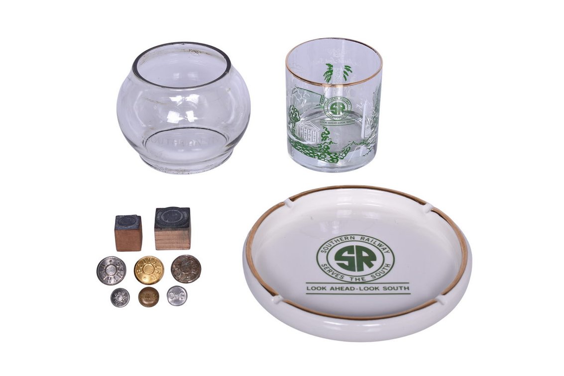 Southern Railway and Central of Georgia Group - Ashtray, Globe, Printing Blocks, etc.