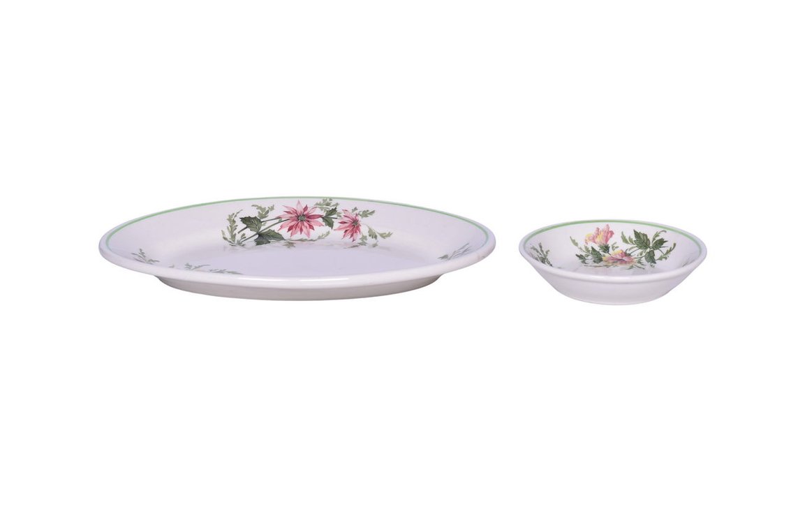 Atlantic Coast Line Railroad China Flora Of The South Oval Platter and Fruit Bowl