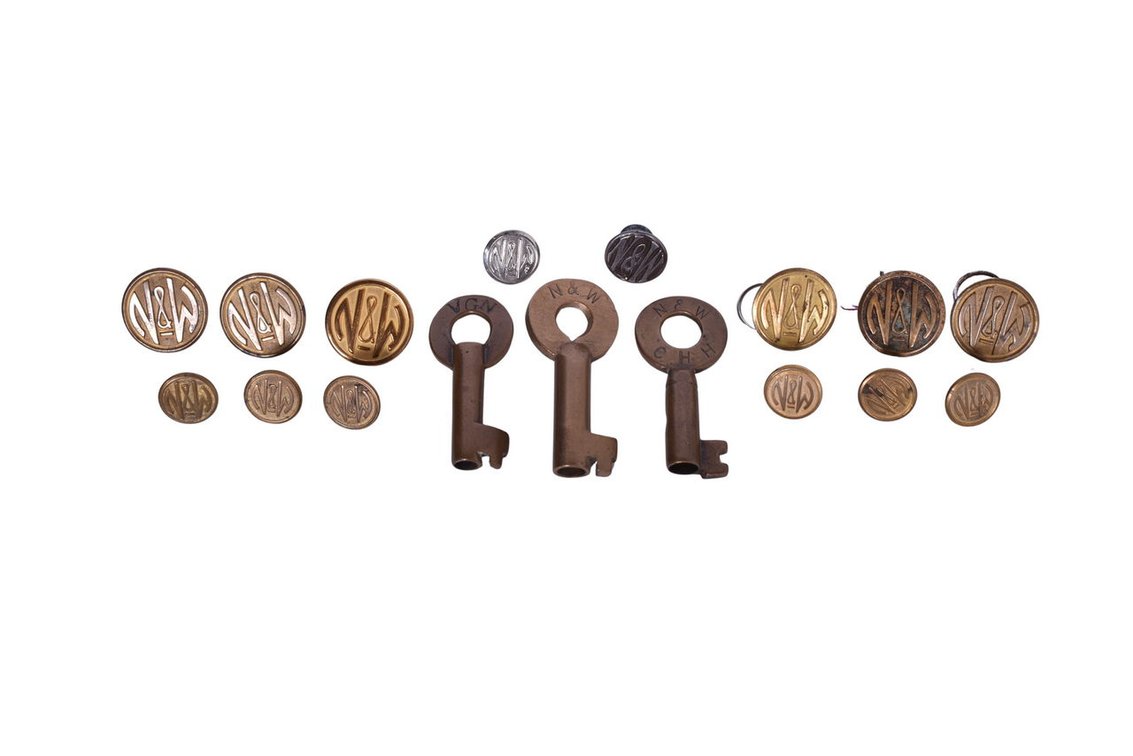 Norfolk and Western and Virginian Railway Keys and Coat Buttons