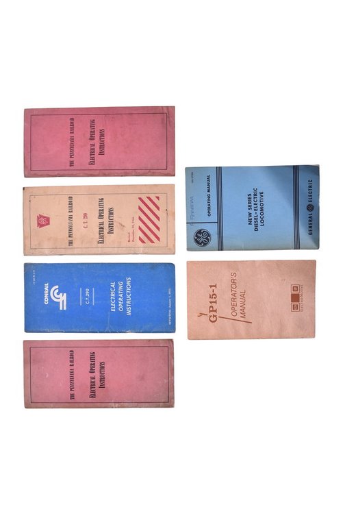 Six Locomotive Operation Manuals - Electric (Conrail & Pennsylvania) GE, and GP15-1