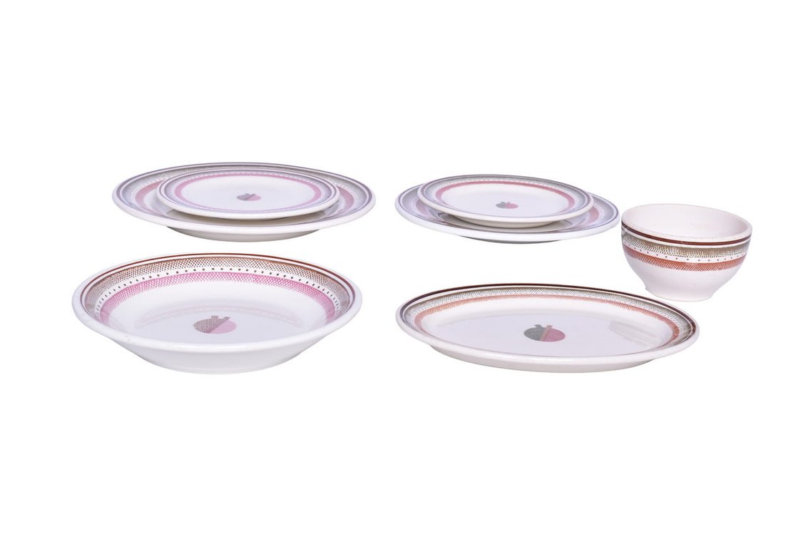 Seven Pieces of Pennsylvania Railroad Broadway Limited China Oval Platter, Plates, Bouillon Cup, and Bowl
