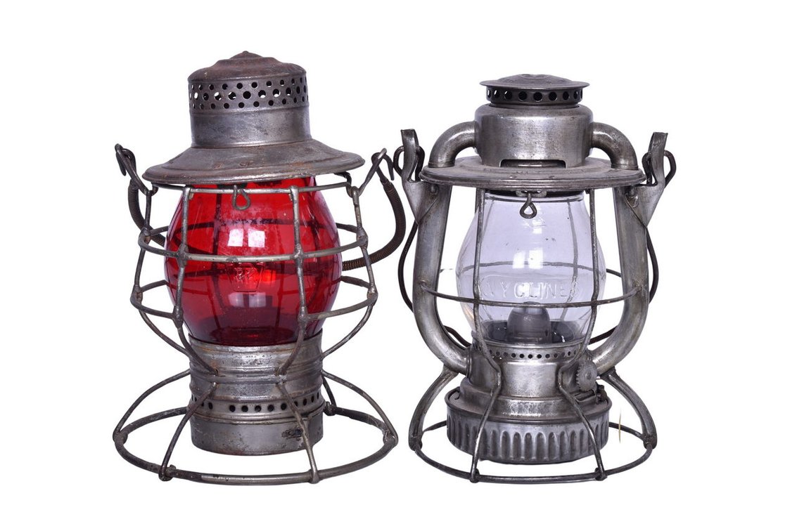 Keystone Casey Pennsylvania Red Globe and New York Central Vesta Railroad Lanterns