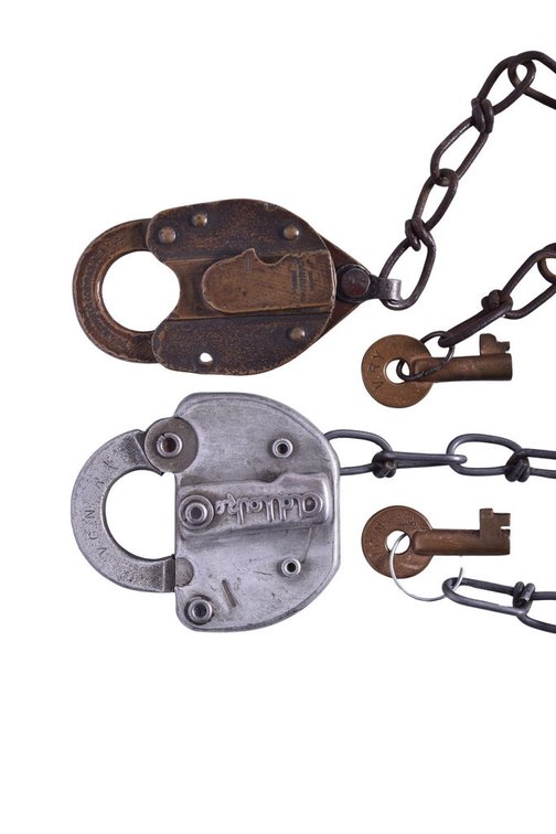 Two Virginian Railway Locks - O.M. Edwards and Adlake w/ Keys