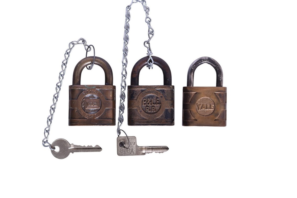 Three Yale Railroad Locks- Wabash, Pittsburgh & Lake Erie, Unmarked