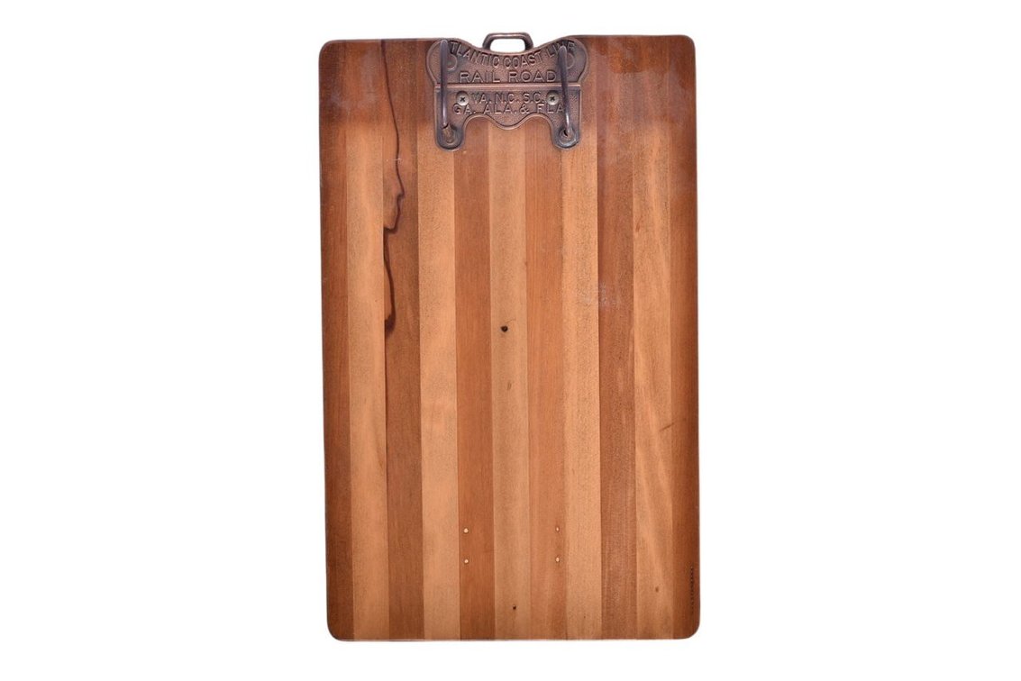 Atlantic Coast Line Rail Road Wood And Copper Plated Desktop Arch Clipboard