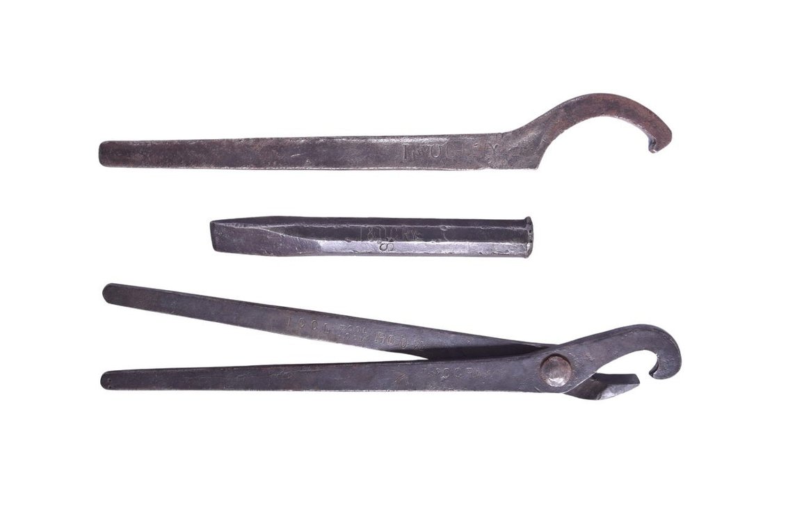Group of Two Toledo And Ohio Central Railway Tools and Spike