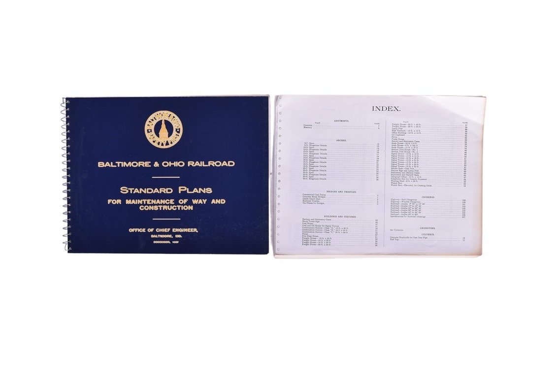 Baltimore & Ohio Railroad Safety First Standard Plans For Maintenance Of Way And Construction Book