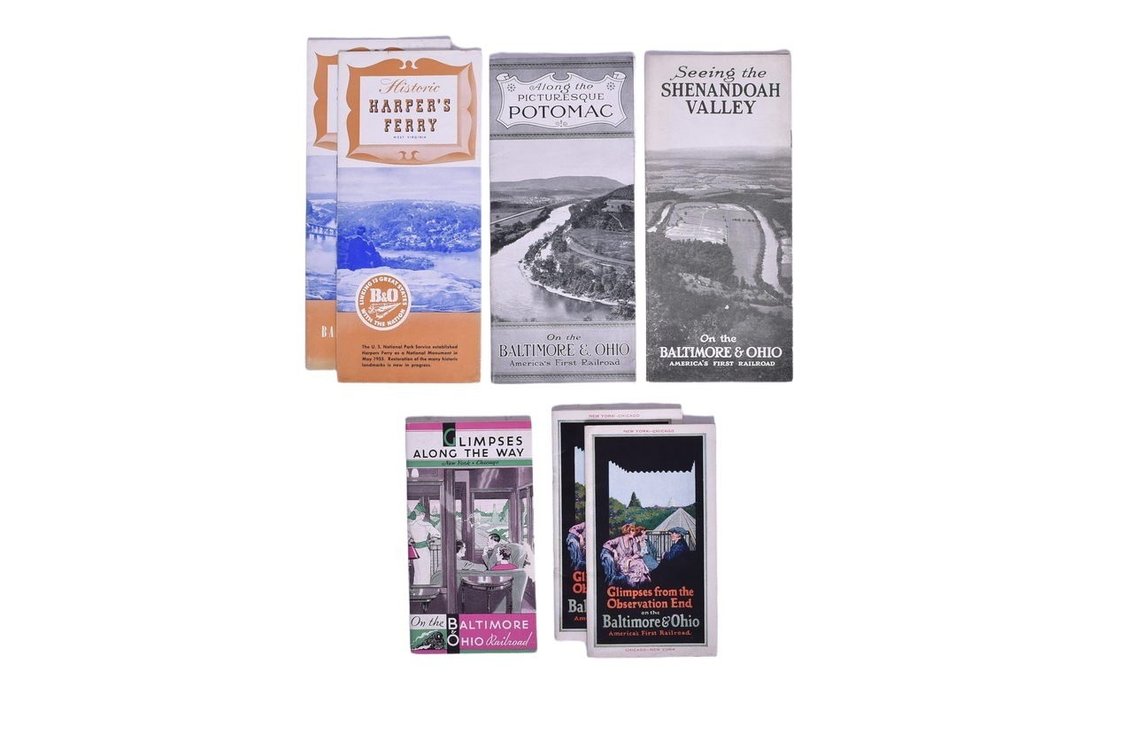 Group Of Seven Baltimore & Ohio Travel Booklets Dating From 1928-1958