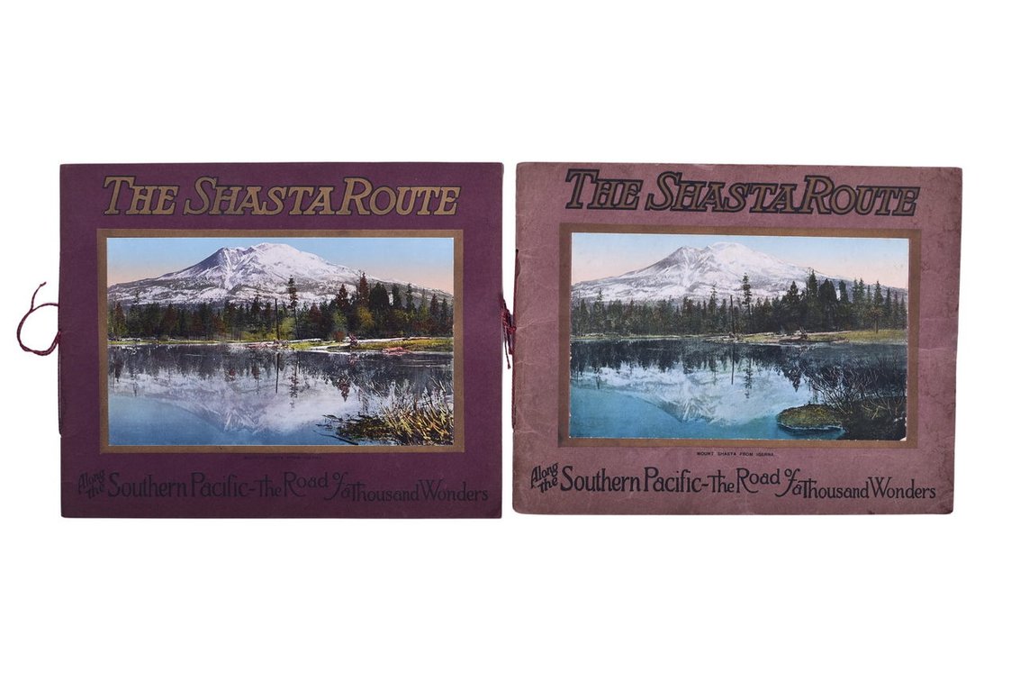 Two Copies Of Southern Pacific Travel Picture Books From 1915- The Shasta Route Along The Southern Pacific- The Road Of A Thousand Wonders