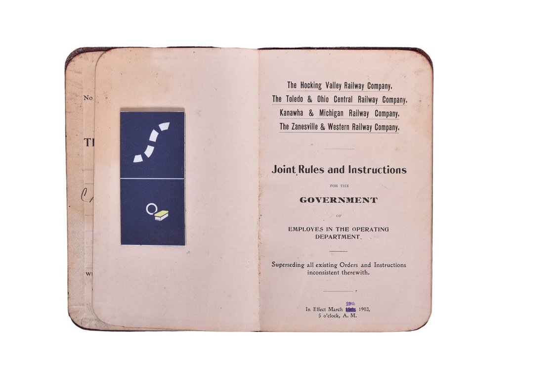 The Hocking Valley, Toledo & Ohio Central, Kanawha & Michigan, Zanesville & Western Railway Company Joint Rules And Instructions book from 1903