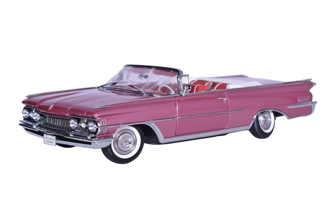 Sun Star 1:18 Die Cast 1959 Oldsmobile 98 Convertible Car Model - Burgundy Mist Metallic