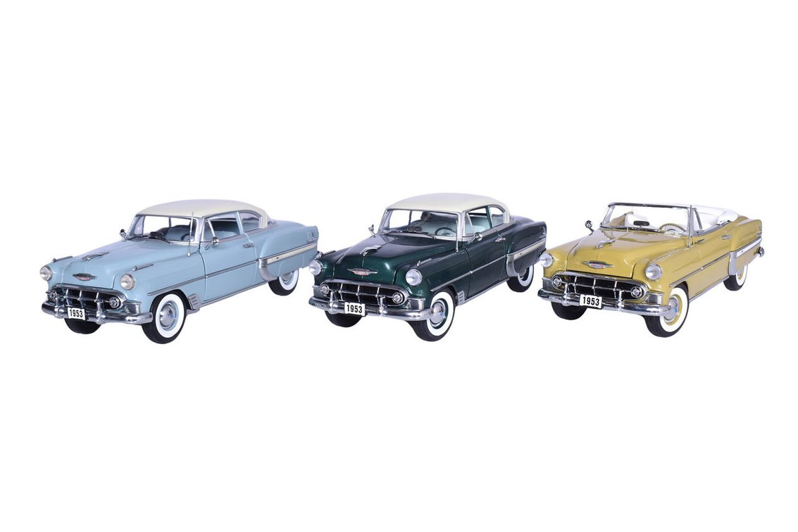 Three Sun Star 1:18 Die Cast 1953 Chevrolet Bel Air Models