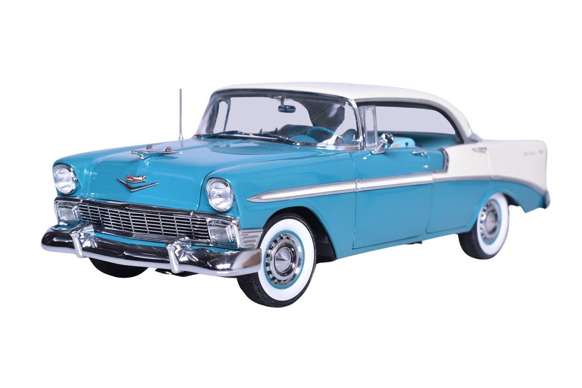 Precision Miniatures 1:18 Die Cast 1956 Chevy Bel Air Two Tone in India Ivory and Pinecrest Green