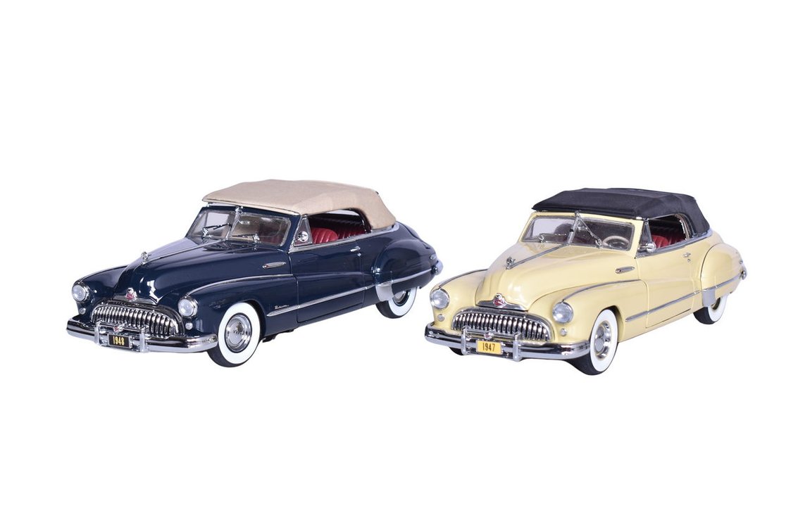 Two Danbury Mint 1:24 Die Cast 1947/48 Buick Roadmaster Convertible Models