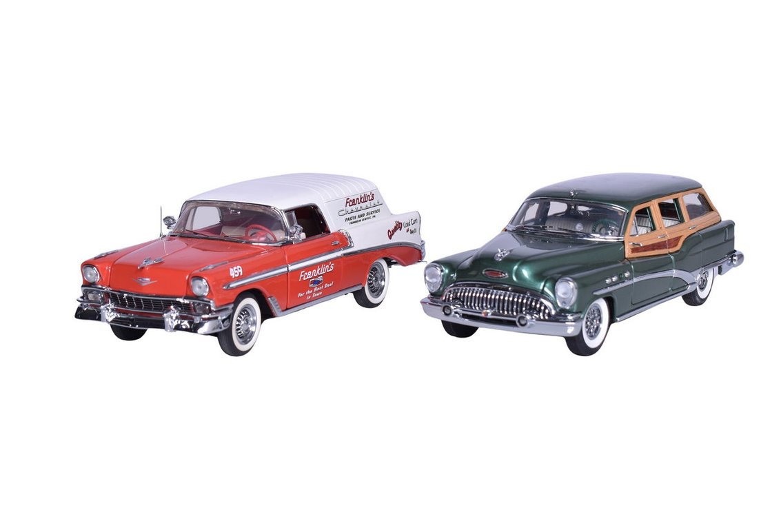 Pair of 1:24 Die Cast Models - Franklin Mint Chevrolet Nomad, Danbury Mint Buick Estate Wagon