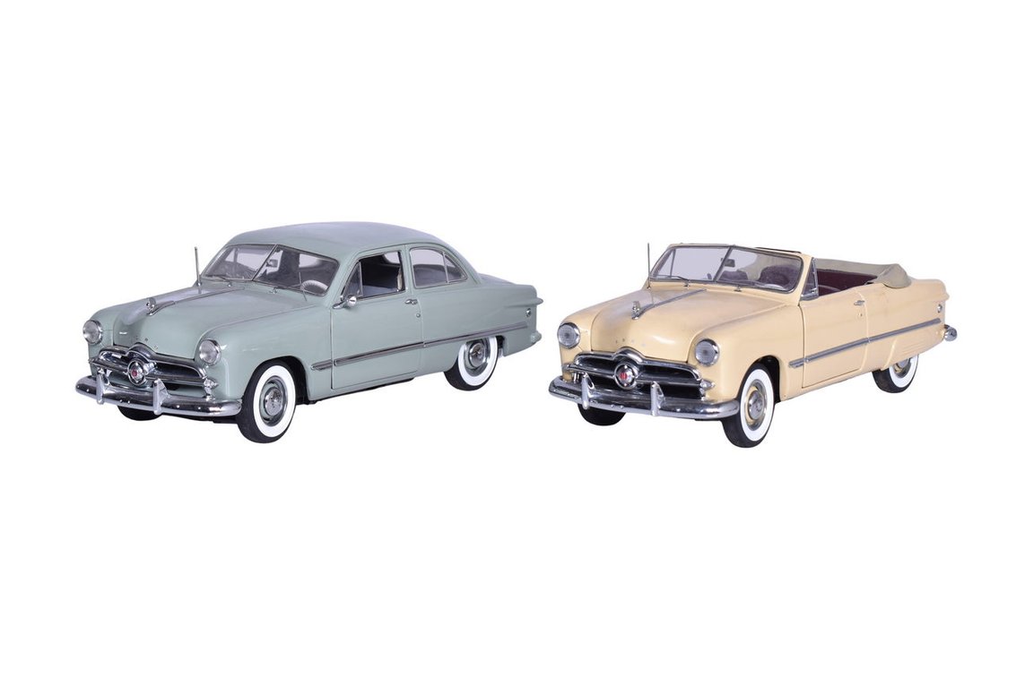 Two Danbury Mint 1:24 Die Cast 1949 Ford Models - Tudor Sedan and Custom