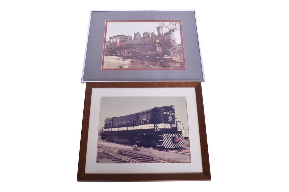 Pair of Framed Railroad Photos - Southern Railway # 3936 and Burnham and Williams Co.