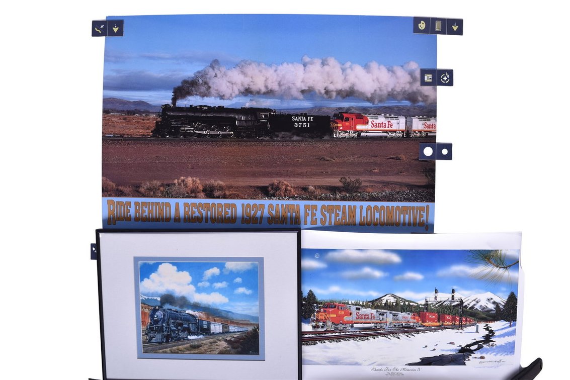 Trio of Santa Fe Railroad Posters, Art Prints