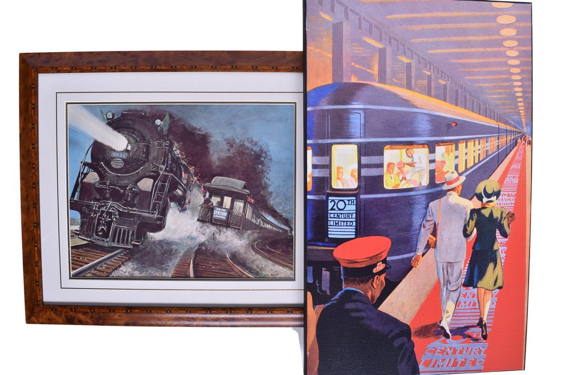 Pair of Twentieth Century Limited Railroad Wall Art - New York Central