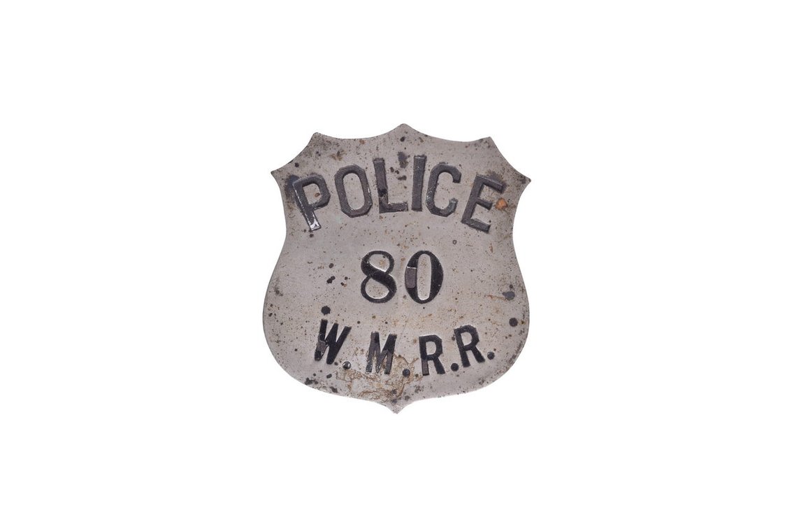 Western Maryland Railroad Police Department Badge- Police 80 W. M. R. R.